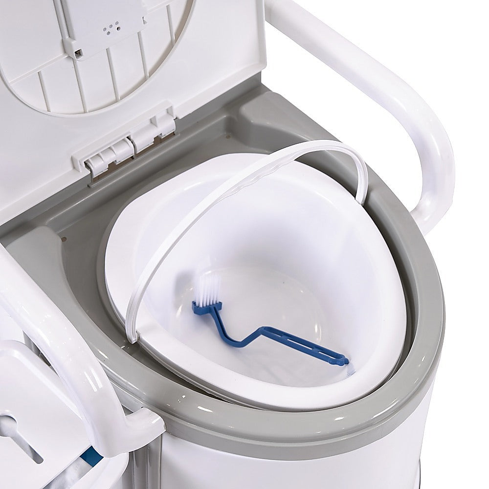 19L Camping Portable Toilet ??Outdoor & Indoor Travel Commode Potty with Built-In Tissue Box
