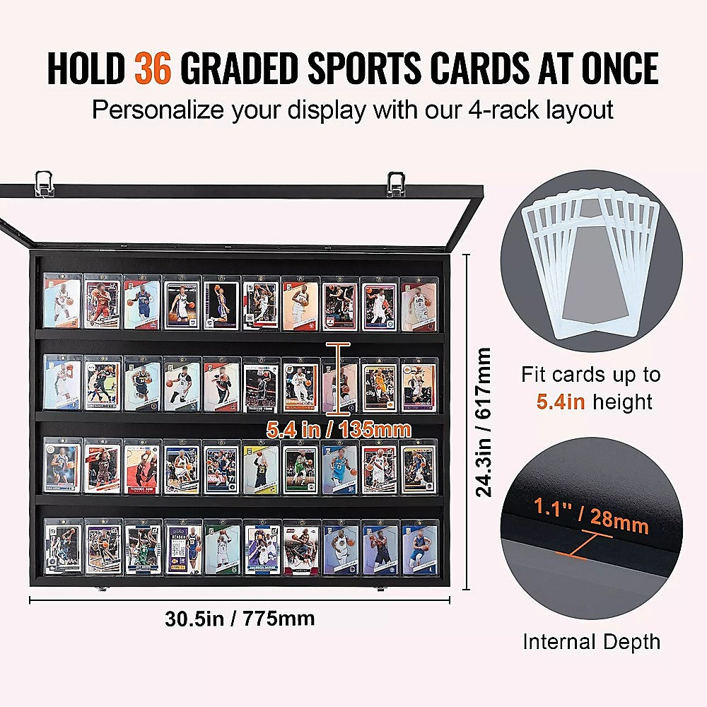 36 Graded Sports Card Display Case