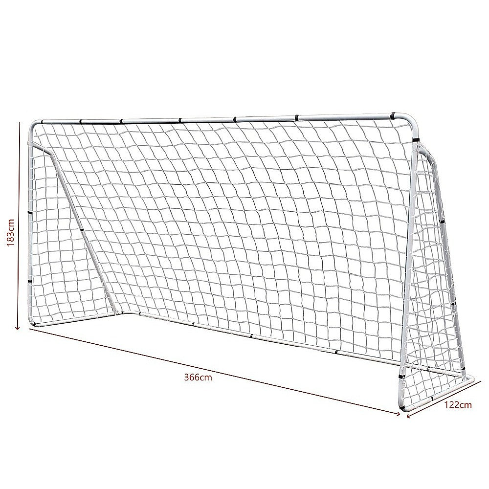 3.6m x 1.8m Portable Soccer Goal Net Steel Post Frame Backyard Football Training Set