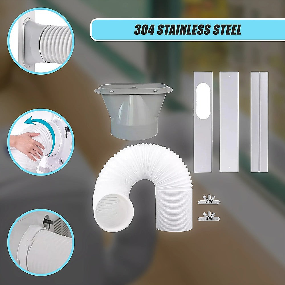 Portable Air Conditioner Window Kit – Exhaust Hose Adaptor Pipe & Slide Plate