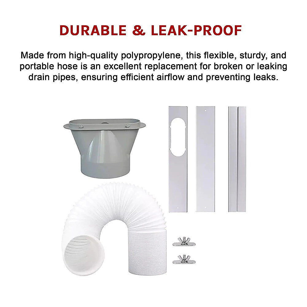 Portable Air Conditioner Window Kit – Exhaust Hose Adaptor Pipe & Slide Plate