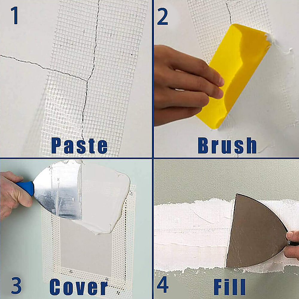 24-Pack Fibreglass Plasterboard Joint Tapes – 50mm x 90m Self-Adhesive Drywall Mesh Rolls