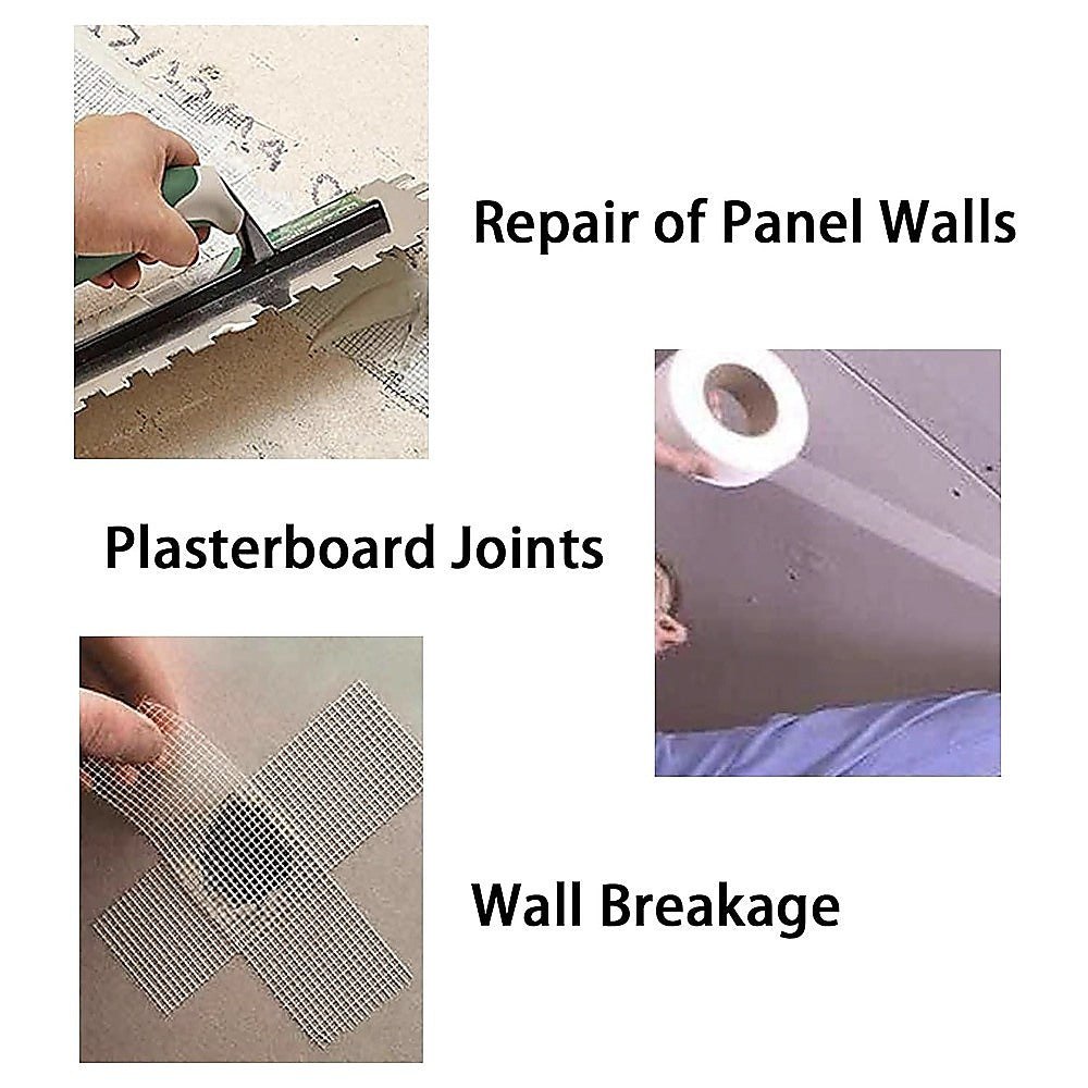 24-Pack Fibreglass Plasterboard Joint Tapes – 50mm x 90m Self-Adhesive Drywall Mesh Rolls