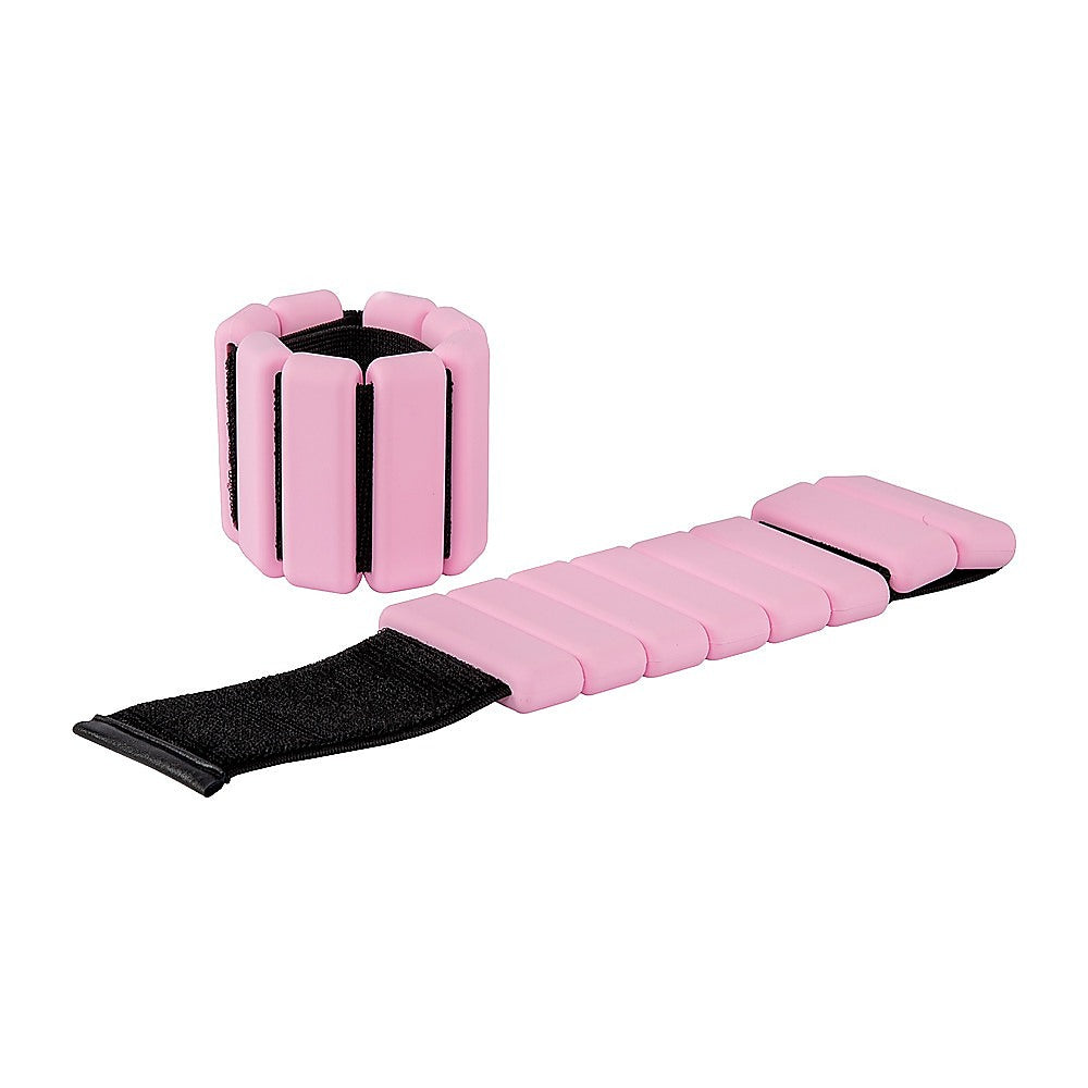 2-Piece Ankle & Wrist Weights – 2kg Pair Adjustable Workout Bangles (Pink)