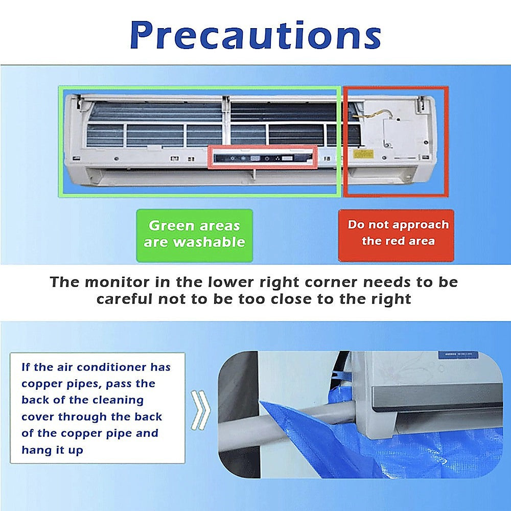 Waterproof AC Cleaning Cover Bag Kit – Leakproof Wash Bag for Wall Units