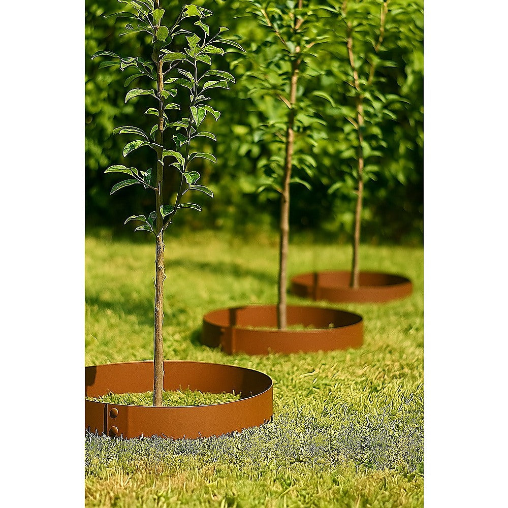 60cm Steel Garden Tree Ring with Spikes – Heavy-Duty Root Barrier & Edging