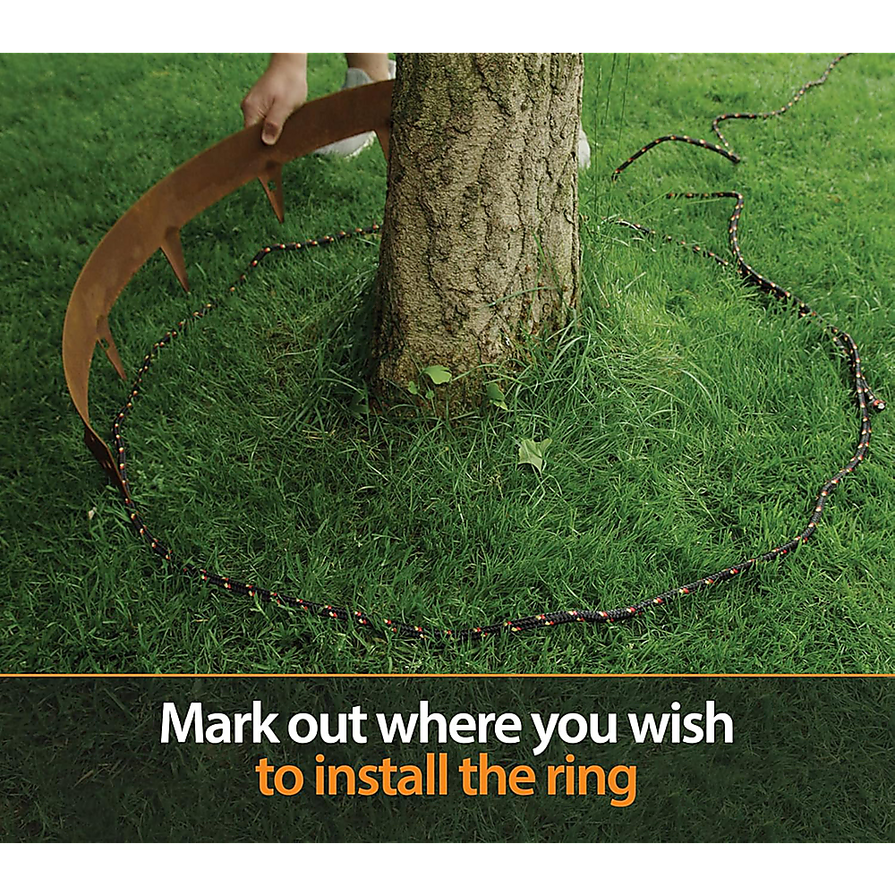 60cm Steel Garden Tree Ring with Spikes – Heavy-Duty Root Barrier & Edging
