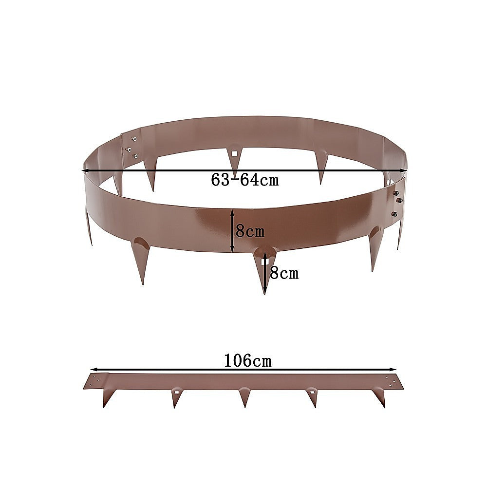 60cm Steel Garden Tree Ring with Spikes – Heavy-Duty Root Barrier & Edging