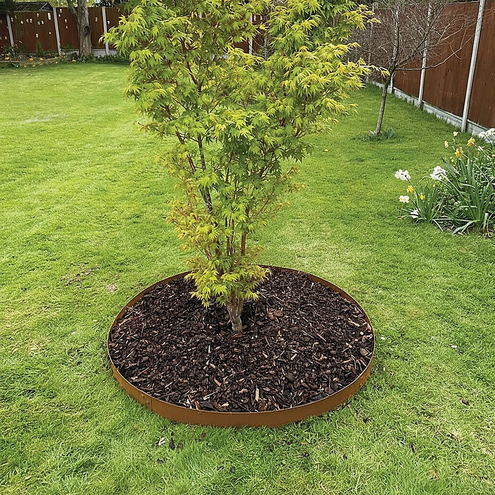 60cm Steel Garden Tree Ring with Spikes – Heavy-Duty Root Barrier & Edging