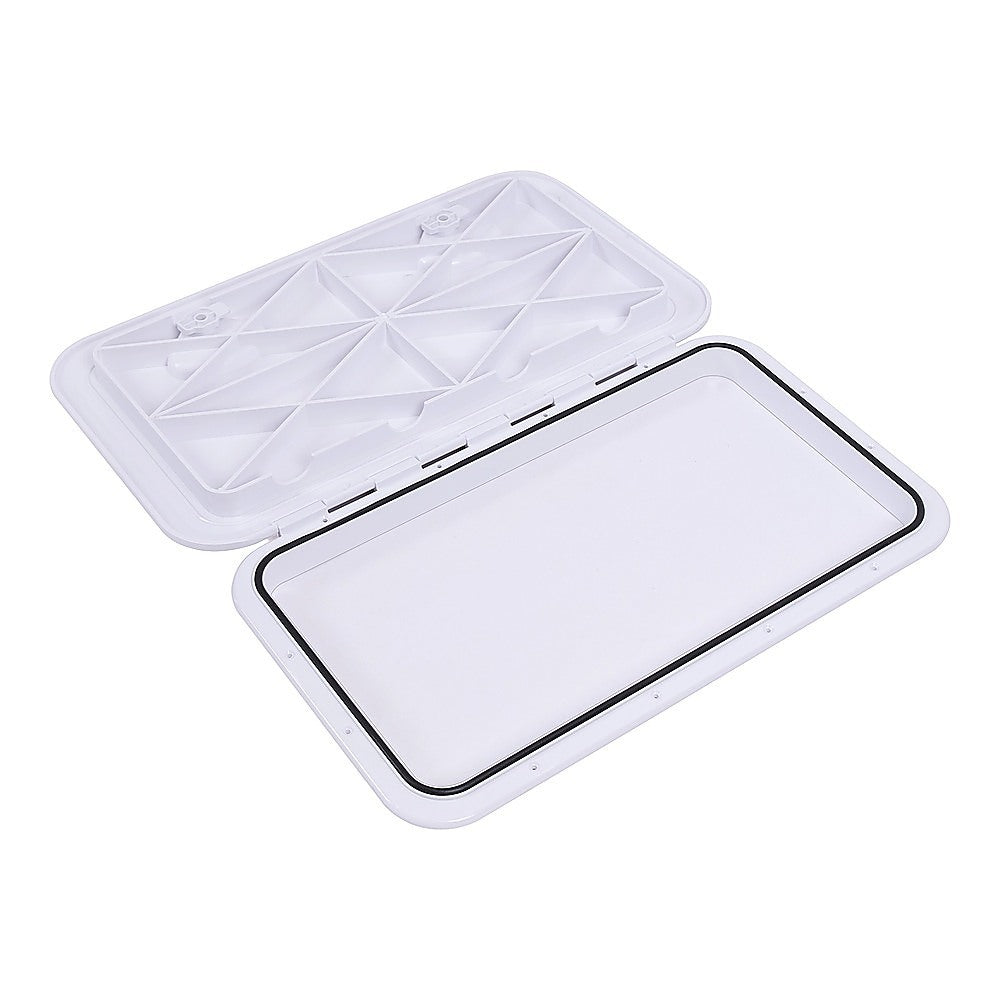 606 x 353mm White Boat Access Hatch – Marine Deck Inspection Lid for Boat, Yacht & RV Use
