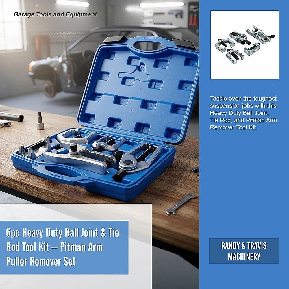 6pc Heavy Duty Ball Joint & Tie Rod Tool Kit – Pitman Arm Puller Remover Set