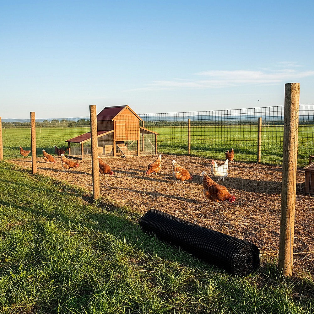 30m Black Chicken Wire Mesh Roll – Heavy Duty Aviary Netting & Garden Fencing for Poultry Enclosures