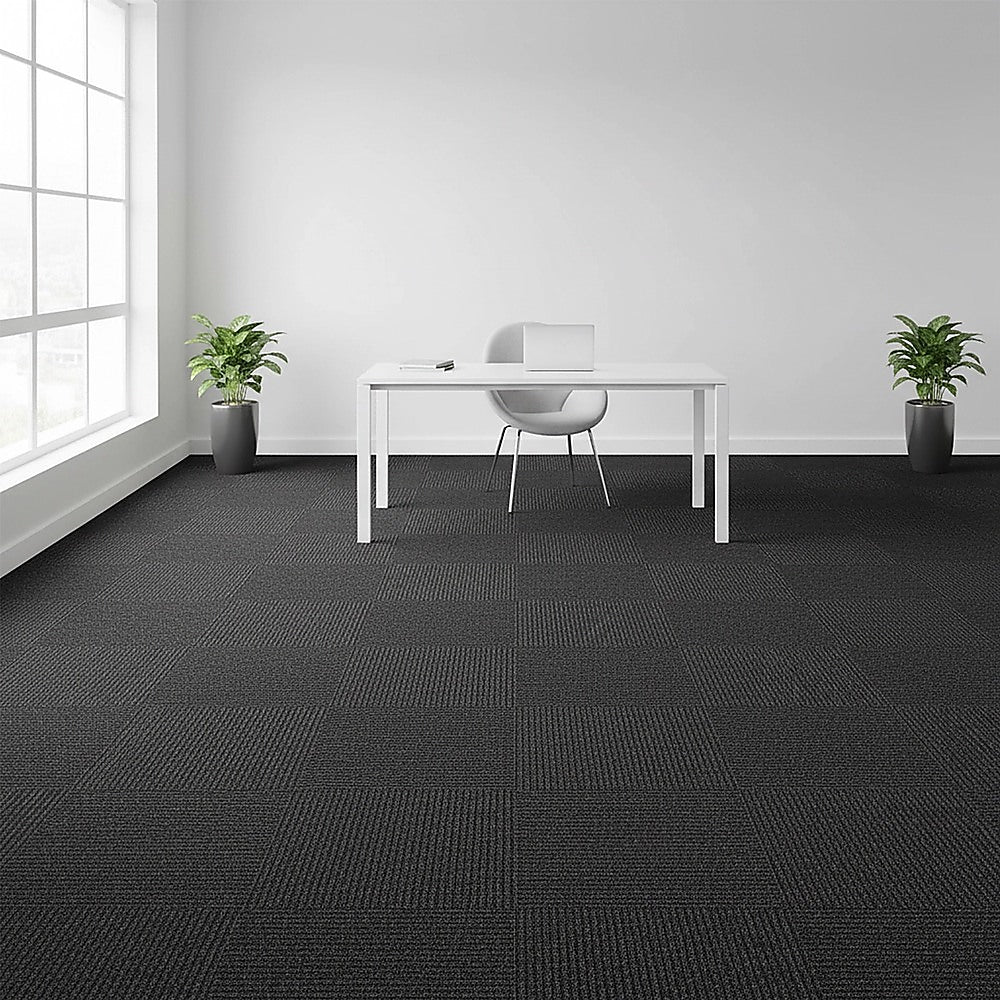 5m² Black Carpet Tiles Set – Commercial & Domestic Flooring for Office, Retail, Home