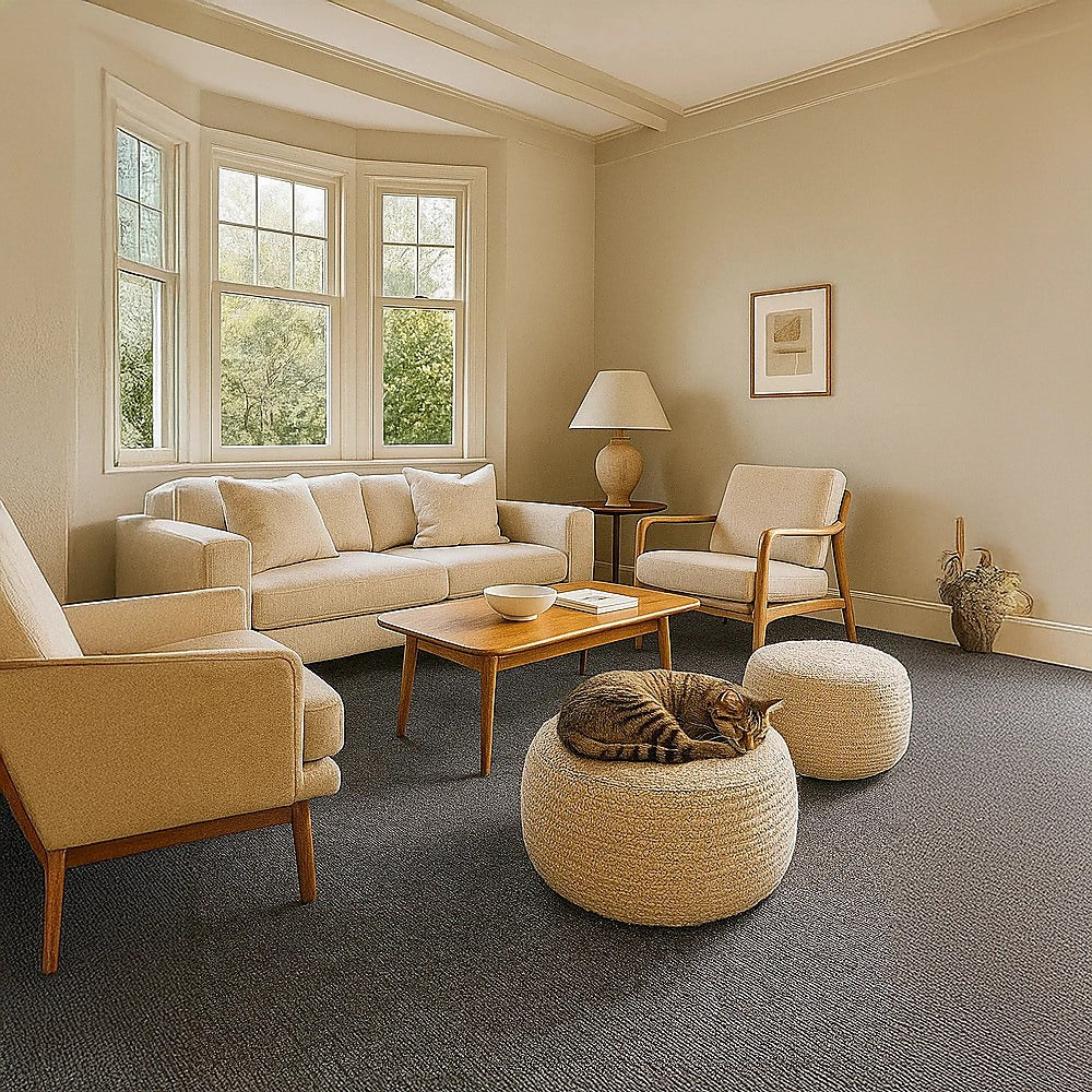 5m² Dark Grey Carpet Tiles Set – Commercial & Domestic Flooring for Office, Retail, Home