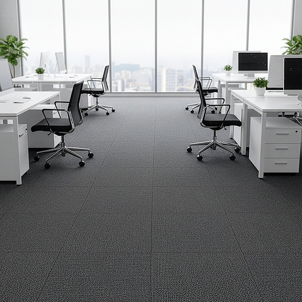 5m² Dark Grey Carpet Tiles Set – Commercial & Domestic Flooring for Office, Retail, Home