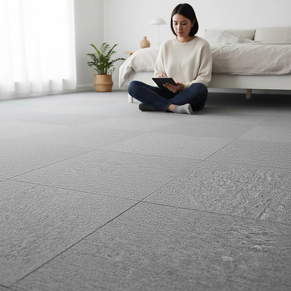 5m² Light Grey Carpet Tiles Set – Commercial & Domestic Flooring for Office, Retail, Home