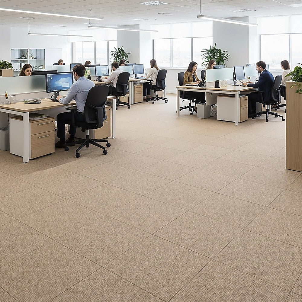 5m² Beige Carpet Tiles Set – Commercial & Domestic Flooring for Office, Retail, Home