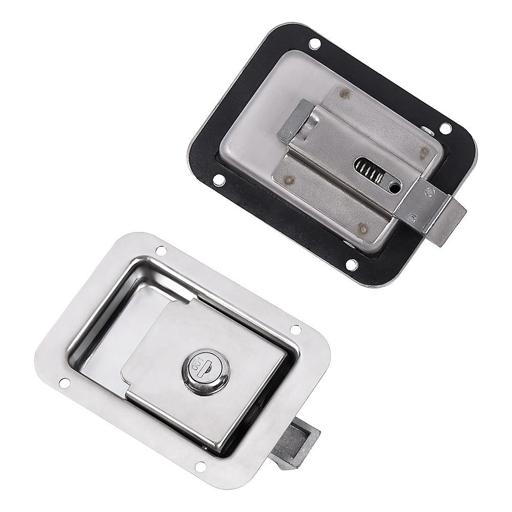 4 x Toolbox Lock Steel Paddle Handles – Heavy Duty Trailer Door Latch Set for Ute & Tool Cabinets