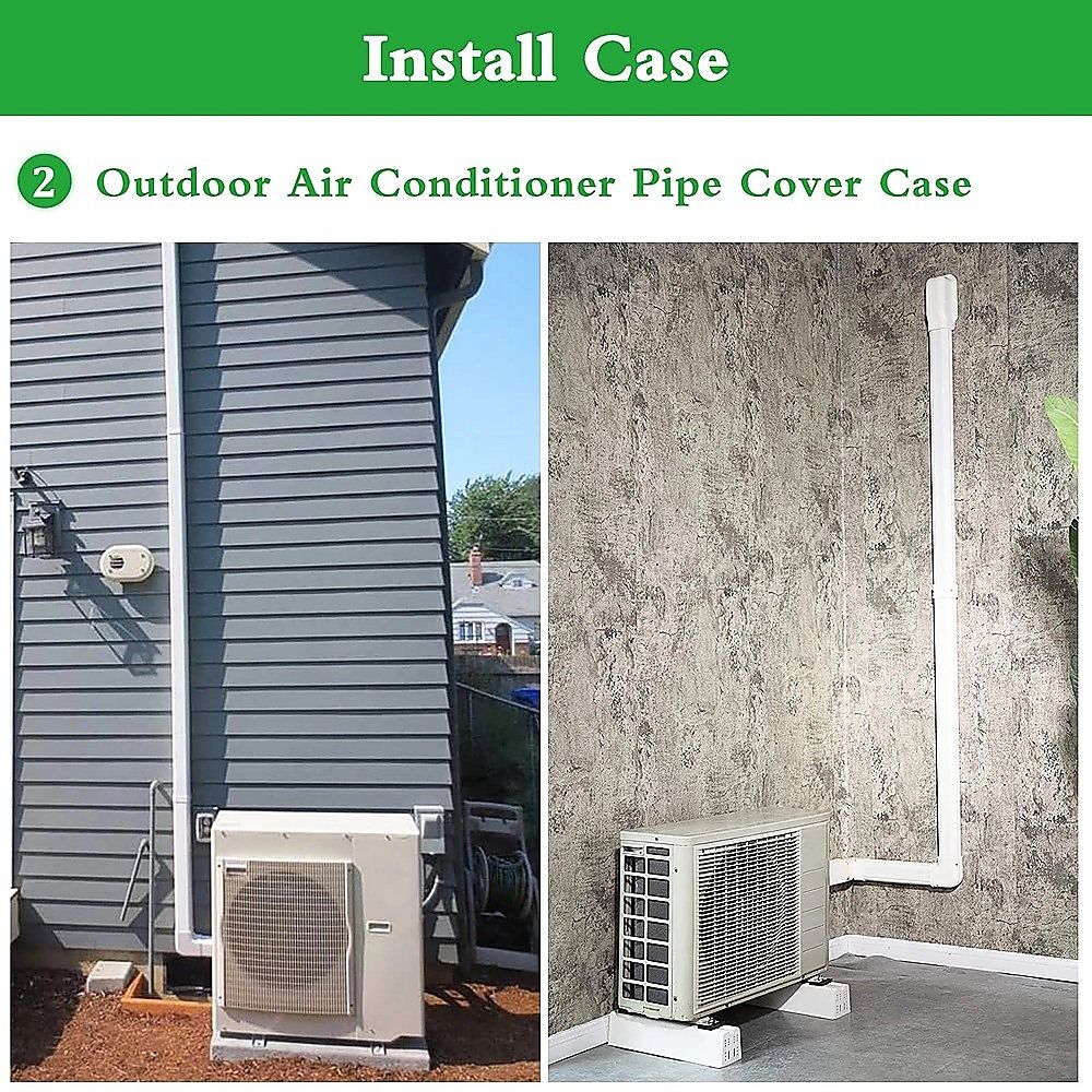 4.8m Mini Split AC Line Set Cover Kit PVC Duct for Central Air Conditioner Installation