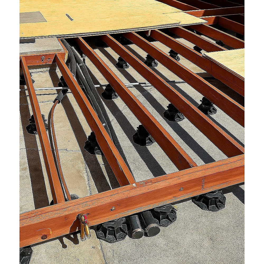 12 Pack Adjustable Deck Support Pedestals Deck Foundation Bases for Raised Outdoor Flooring