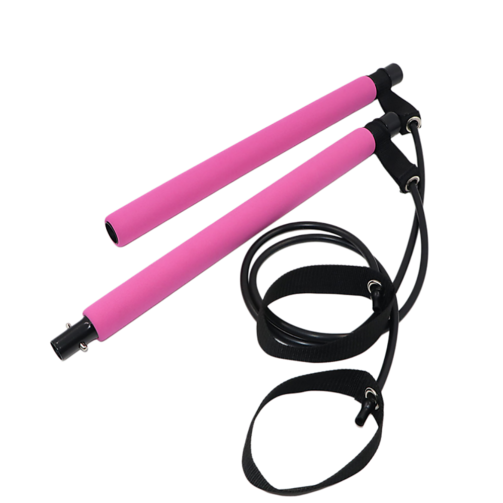 14pc Pilates Bar Kit with Resistance Bands & Belt – Home Fitness Pedal Puller