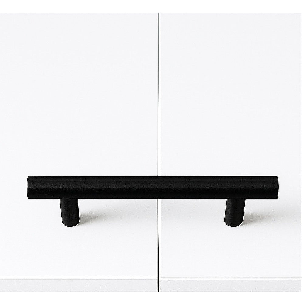 Single Wall Bed in White Gloss – Space Saving Murphy Bed Kit with Black Door Handle
