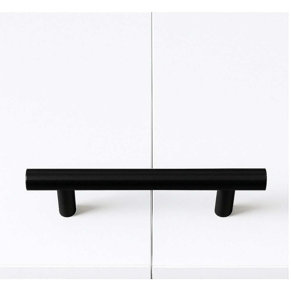 Single Wall Bed in White – Space Saving Murphy Bed Kit with Black Door Handle