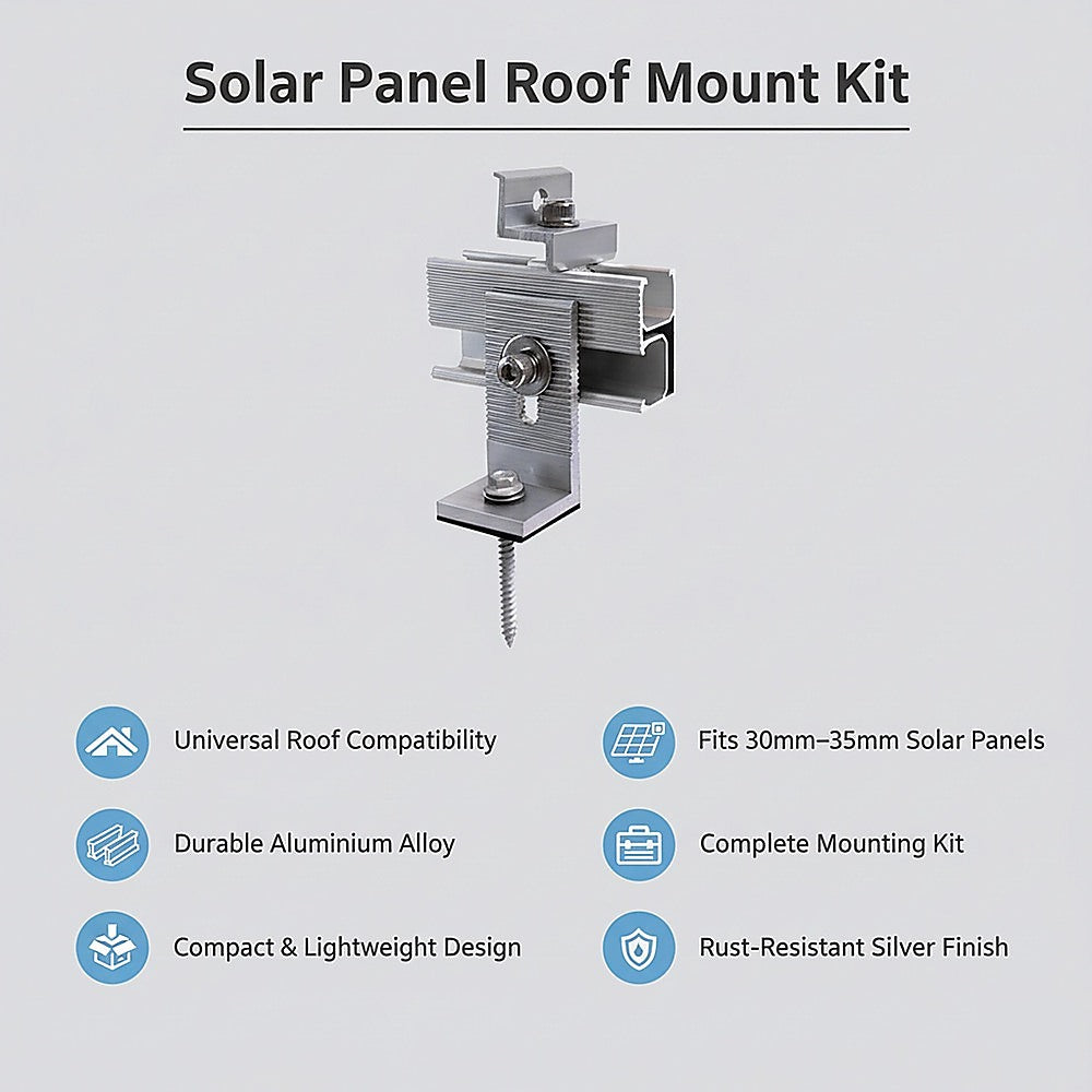Solar Panel Roof Mount Kit – Universal Clamps & Brackets Set for Secure Solar Installation