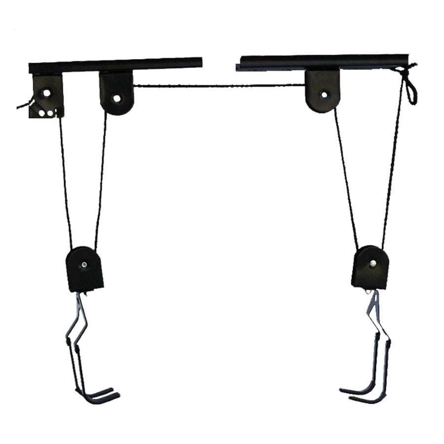 Heavy Duty Bike Hoist Pulley Lift – Garage Ceiling Bicycle Storage Rack w/ Lock