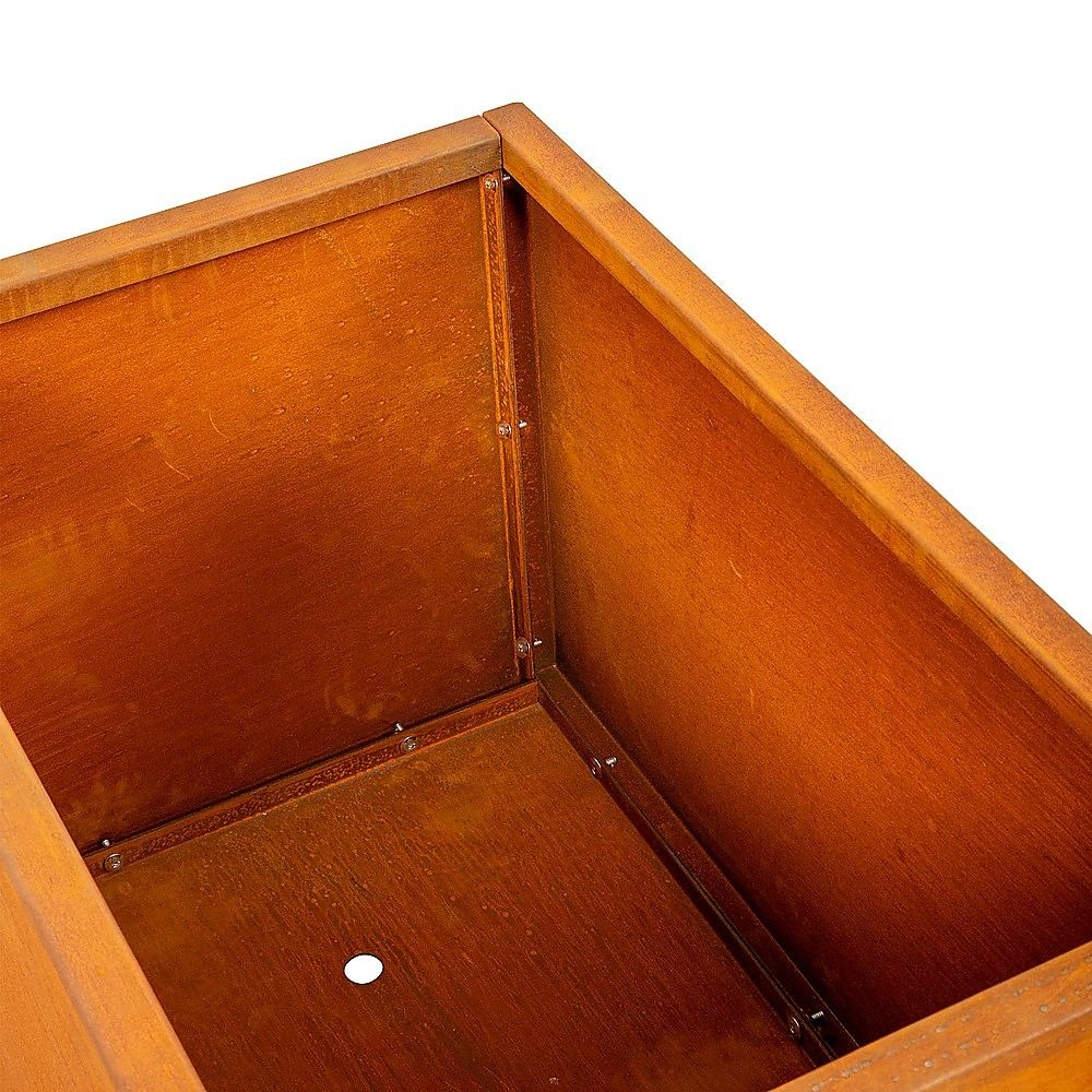 Corten Steel Planter Box 62x40x39cm Outdoor Garden Raised Bed Rust Finish