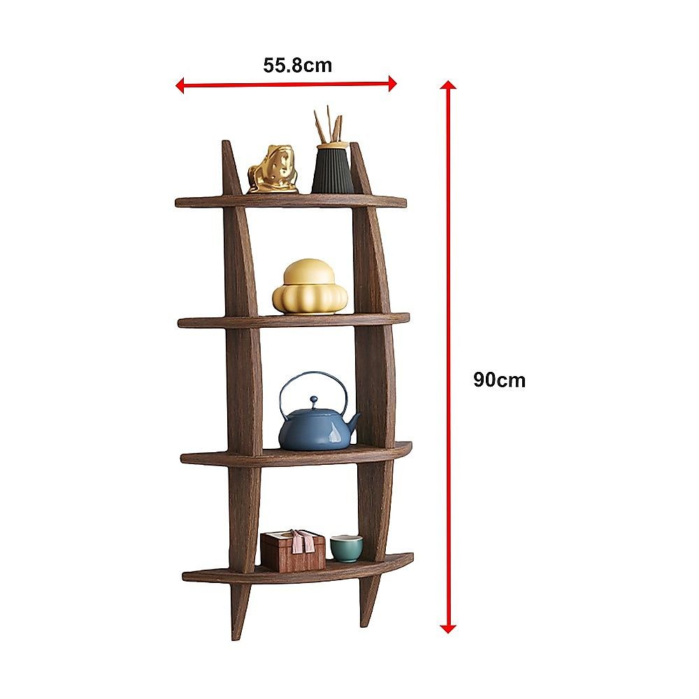 Wall Mounted Solid Wood Shelf Display Stand for Home & Office