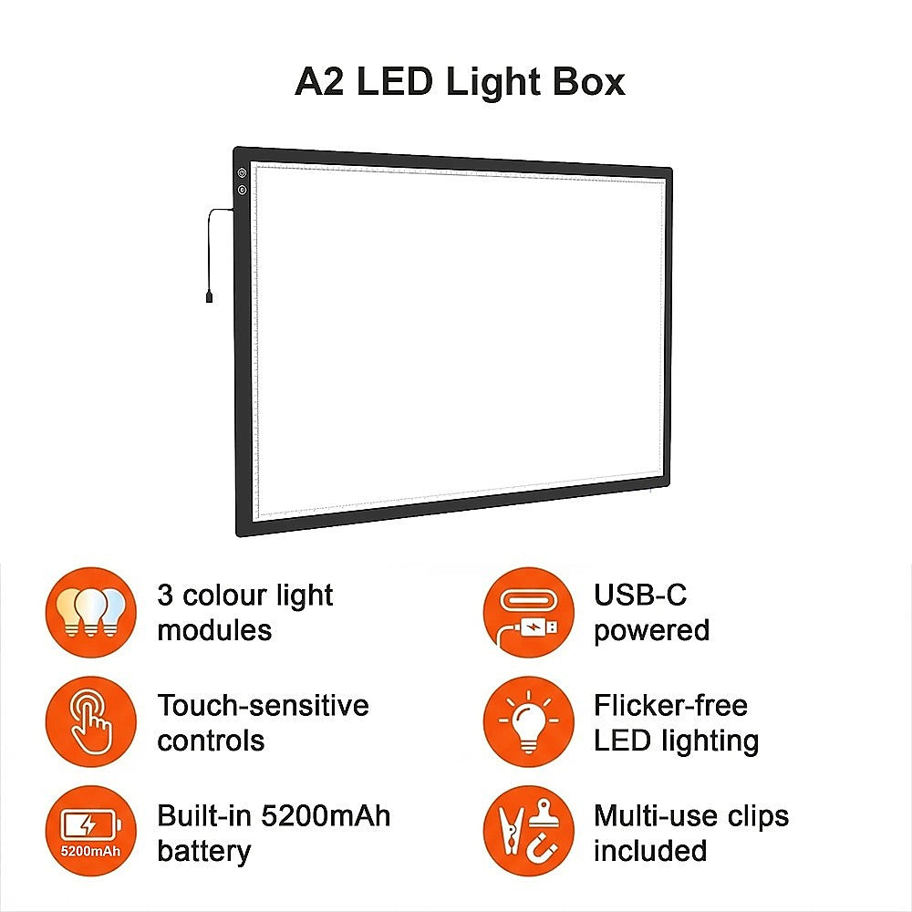 A2 LED Light Box for Drawing, Calligraphy & Tracing Artists Pad