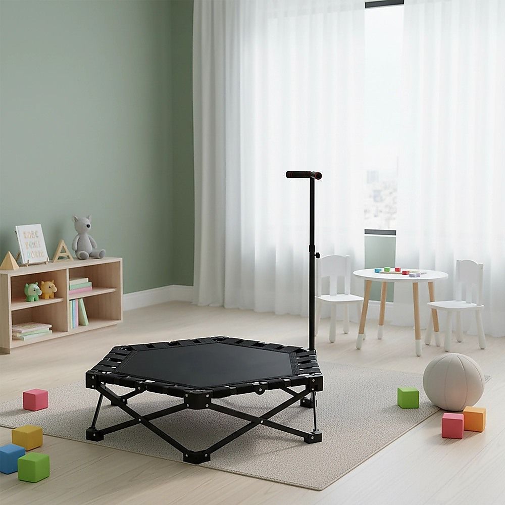 Foldable Fitness Trampoline with Handle Compact Folding Rebounder