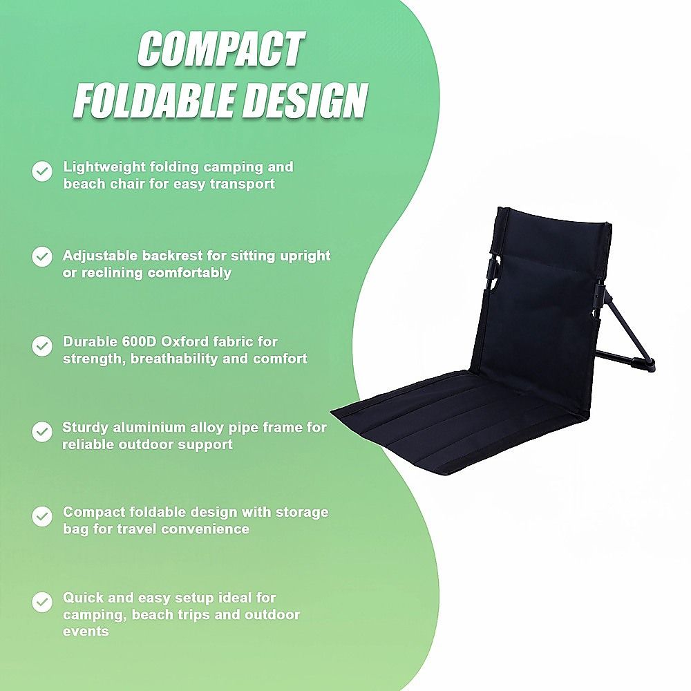 Folding Camping Beach Chair with Back Support Lightweight Travel