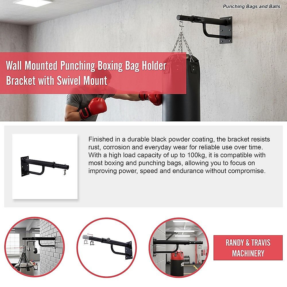 Wall Mounted Punching Boxing Bag Holder Bracket with Swivel Mount