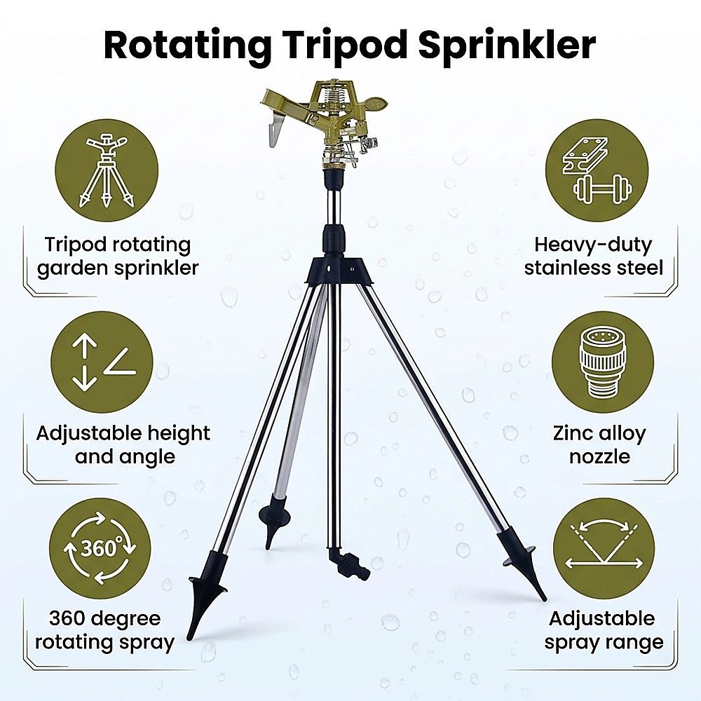 Tripod Rotating Sprinkler Automatic Irrigation Garden Watering
