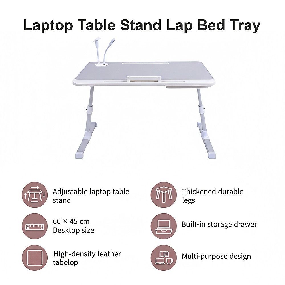 Adjustable Laptop Table Stand Lap Bed Tray for Home Office Use