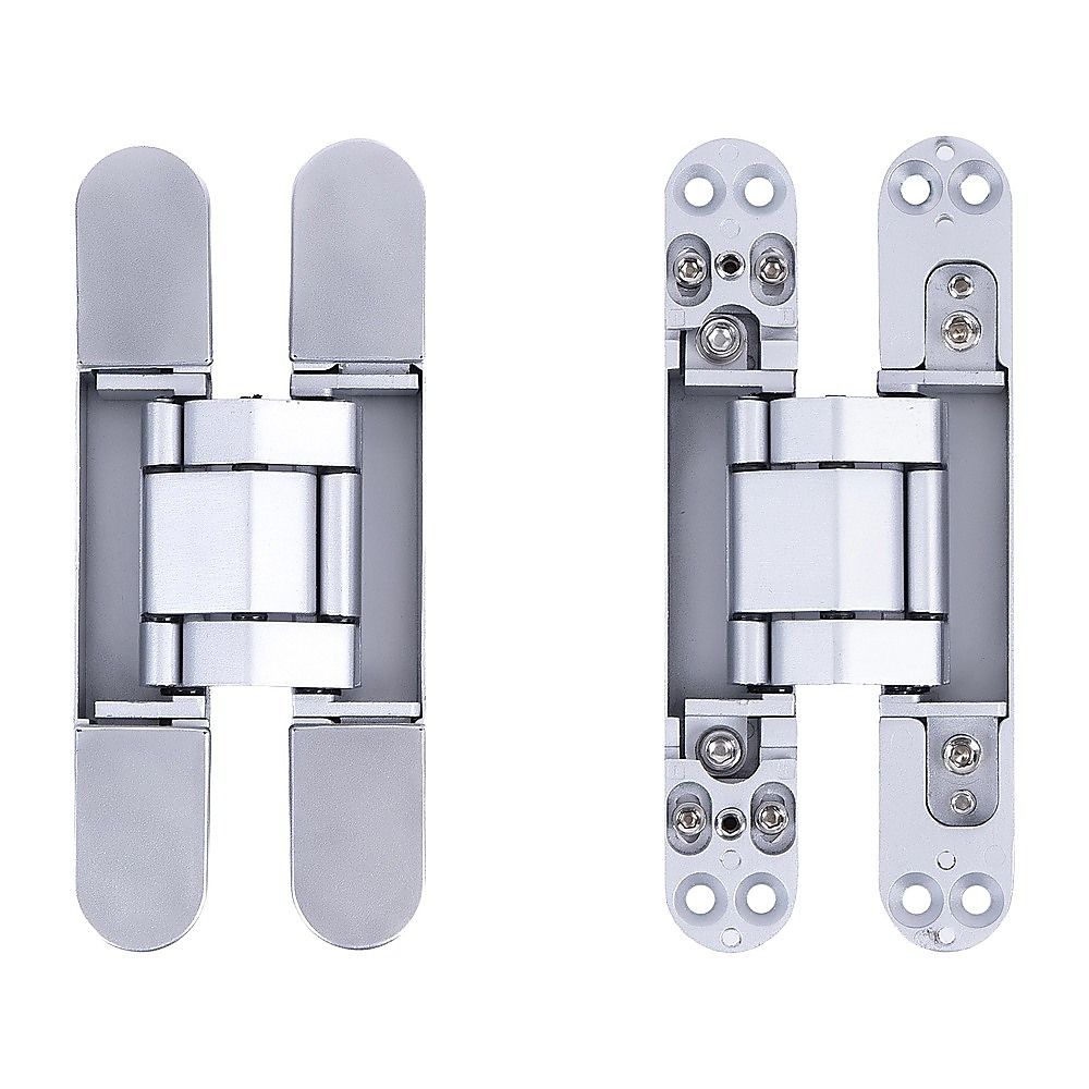 Hidden Door Hinges 180° Heavy Duty 3D Adjustable Silver 40kg