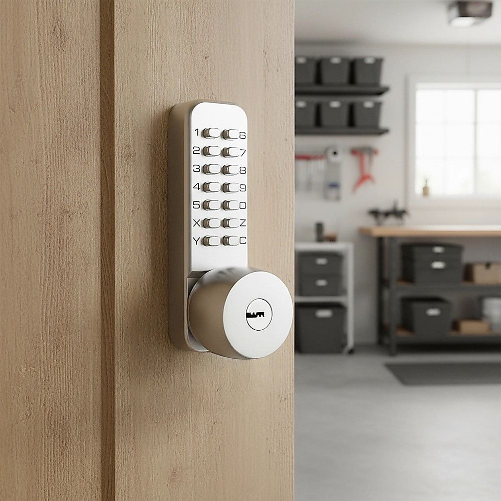 Mechanical Keyless Door Lock with Handle for Garage Office
