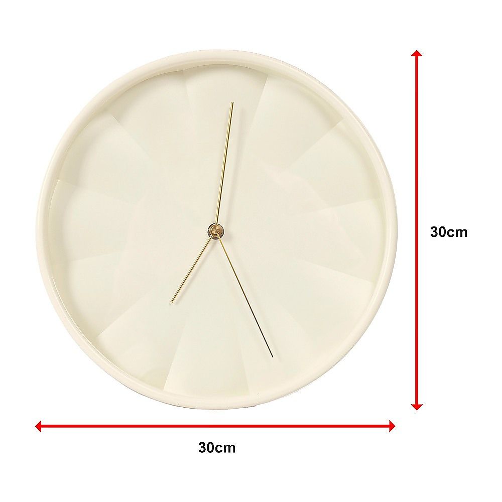 30cm Round Wall Clock Silent Sweep Modern ABS Frame