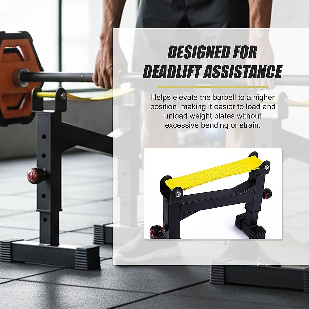 2x Deadlift Sling Racks Barbell Jack Squat Wedge