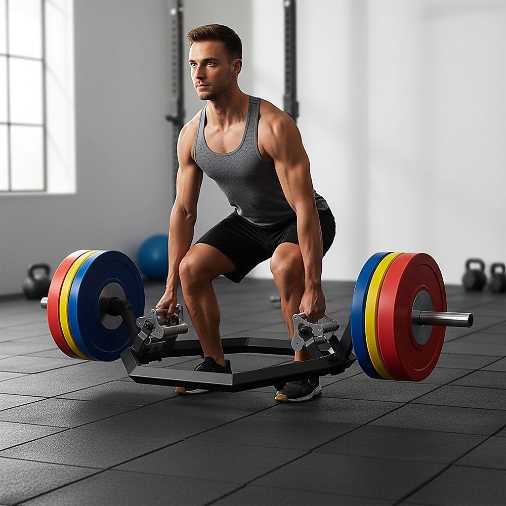 Fitness EZ Load Hex Trap Bar with Knurled Tri Grip