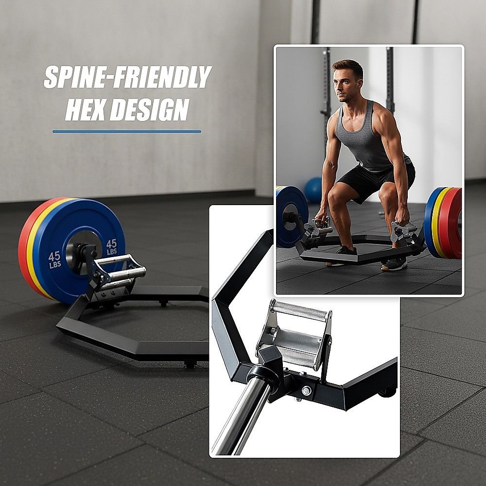Fitness EZ Load Hex Trap Bar with Knurled Tri Grip