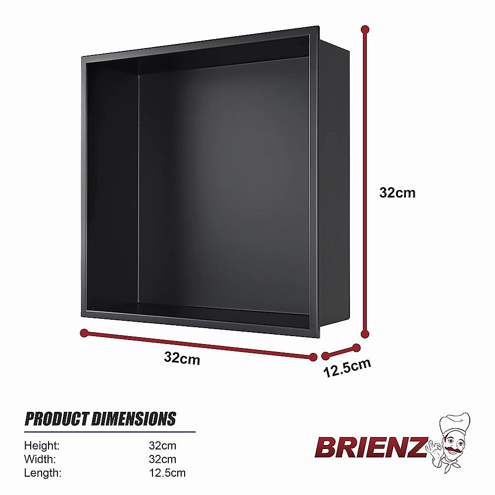 Stainless Steel Shower Niche 32x32cm Shelf Insert Wall Recessed