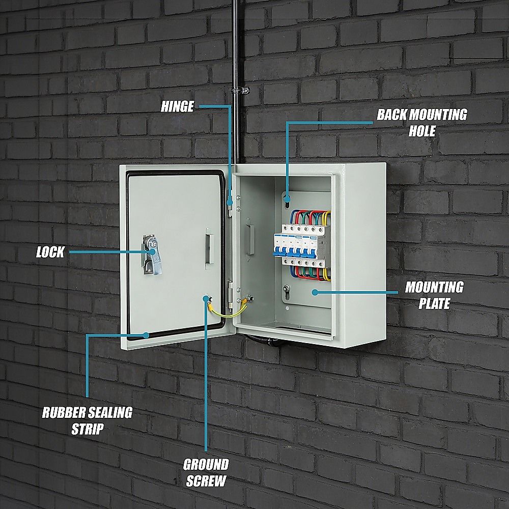300x250x140mm Carbon Steel Electrical Enclosure Box IP65 Wall Mount