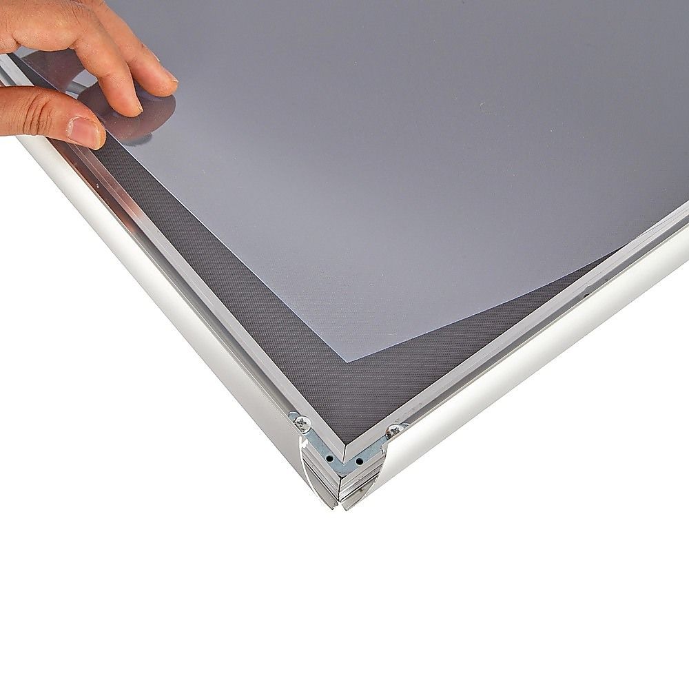 A2 2pc Aluminium Snap Poster Frame Wall Mount Sign Holder Silver