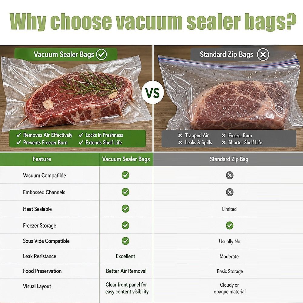 28cm x 40cm 100pcs Vacuum Sealer Bags Food Storage