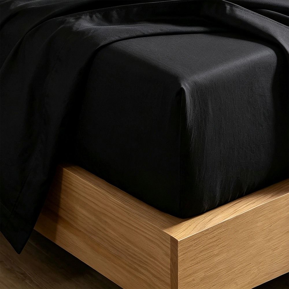 Microfiber Sheet Set 4 Piece Queen Black Deep Pocket Bed Sheets Soft Breathable Easy Care Bedding