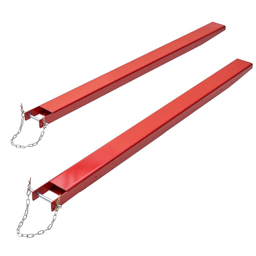 Heavy Duty Pallet Fork Extensions 184cm Carbon Steel Forklift Attachments with Safety Pins for Extended Load Handling