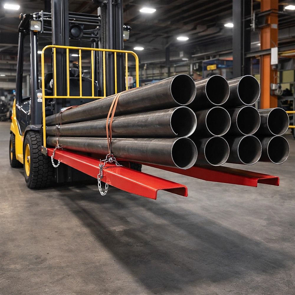 Heavy Duty Pallet Fork Extensions 184cm Carbon Steel Forklift Attachments with Safety Pins for Extended Load Handling